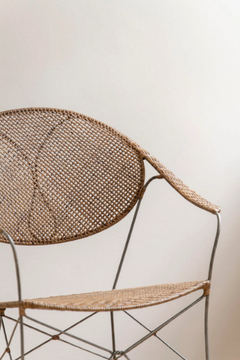 FUNKY - Steel and rattan chair with armrests by Sika Design - view 3